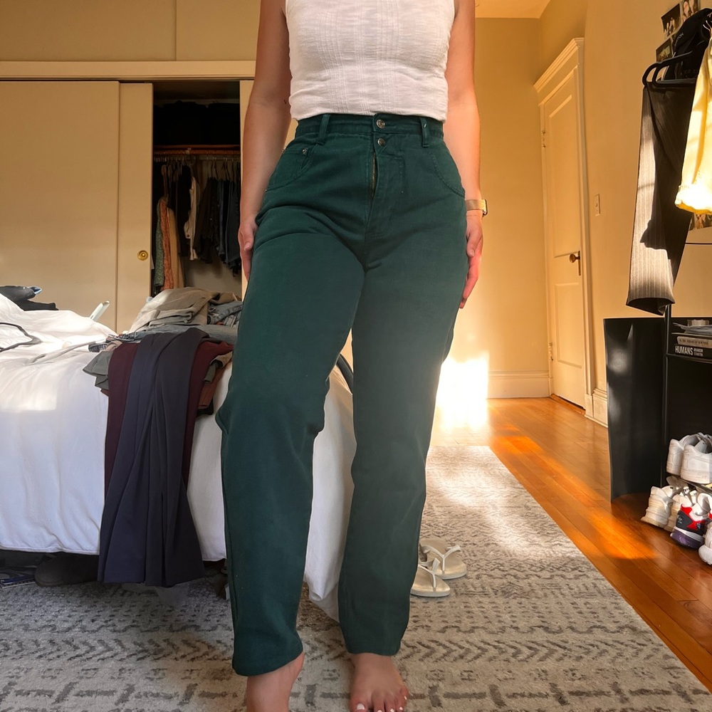 Vintage Green Denim Jeans